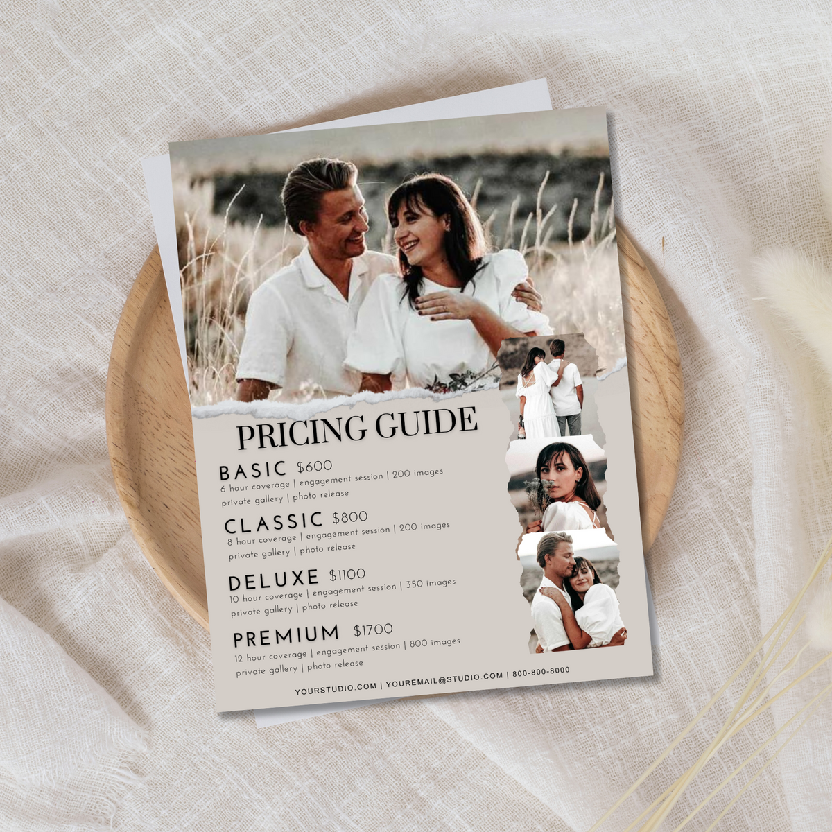 RIPPED PAPER Photography Pricing Guide Template | JuliPresets | Pho...